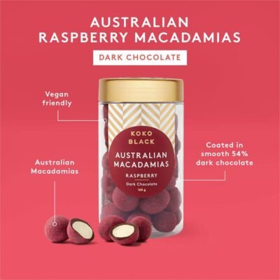 Koko Black Raspberry Macadamias 165g | Dark Chocolate