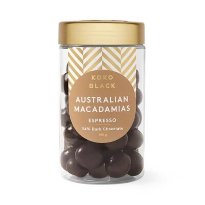 Koko Black Espresso Macadamias 165g | Dark Chocolate
