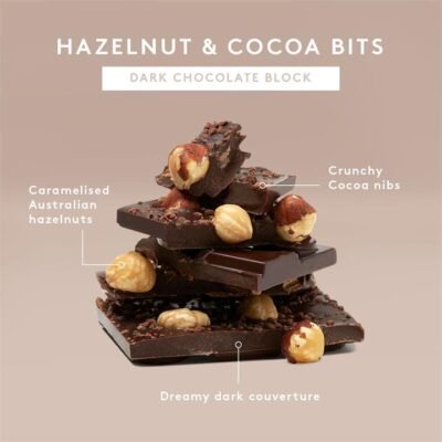 Koko Black Hazelnut & Cocoa Bits | Dark Chocolate Block