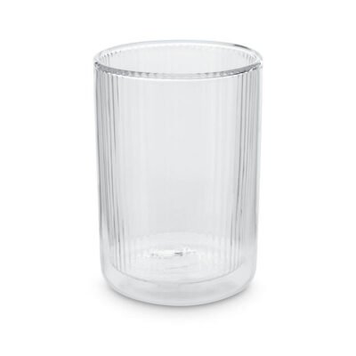 T2 Ribbed Double Walled Glass Tumbler Clear 300ml