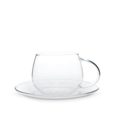 T2 Classier Glassier Glass Cup & Saucer