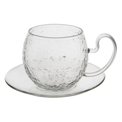 T2 Hammered Glass Cup And Saucer