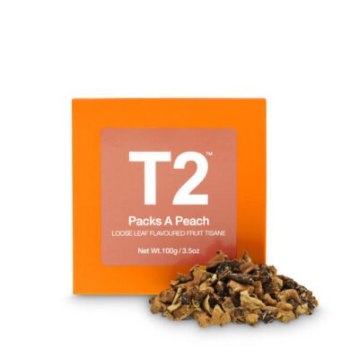 T2 Packs A Peach Loose Leaf Cube 100g