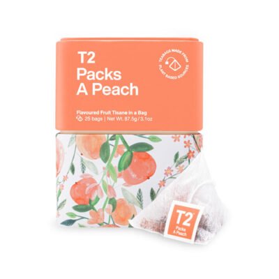 T2 Packs a Peach Tea Bag Icon Tin 25 pack