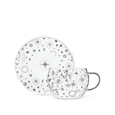 T2 Starlight Glass Cup & Saucer