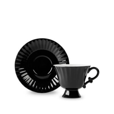 T2 Ancora Cup & Saucer Black